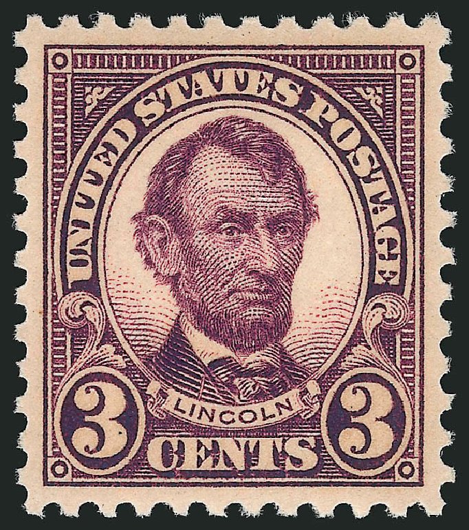 Costs of US Stamp Scott Catalogue # 555 - 3c 1923 Lincoln Perf 11. Robert Siegel Auction Galleries, Mar 2014, Sale 1067, Lot 1611