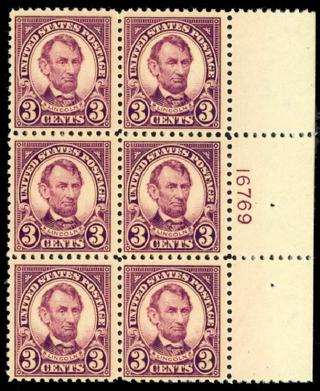 Value of US Stamps Scott #555: 1923 3c Lincoln Perf 11. Daniel Kelleher Auctions, Mar 2013, Sale 635, Lot 675