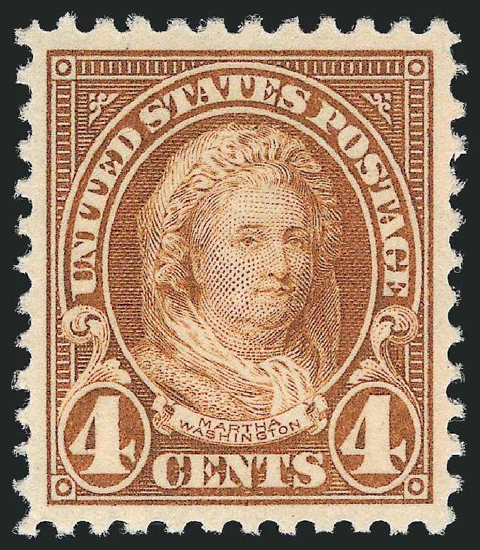Costs of US Stamp Scott Catalog #556: 1923 4c Martha Washington Perf 11. Robert Siegel Auction Galleries, Dec 2013, Sale 1062, Lot 738