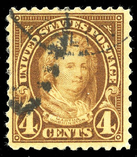 Cost of US Stamp Scott 556: 1923 4c Martha Washington Perf 11. Matthew Bennett International, Feb 2015, Sale 351, Lot 225