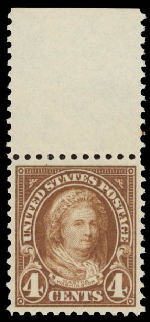 US Stamp Price Scott #556: 1923 4c Martha Washington Perf 11. Daniel Kelleher Auctions, May 2015, Sale 669, Lot 3142