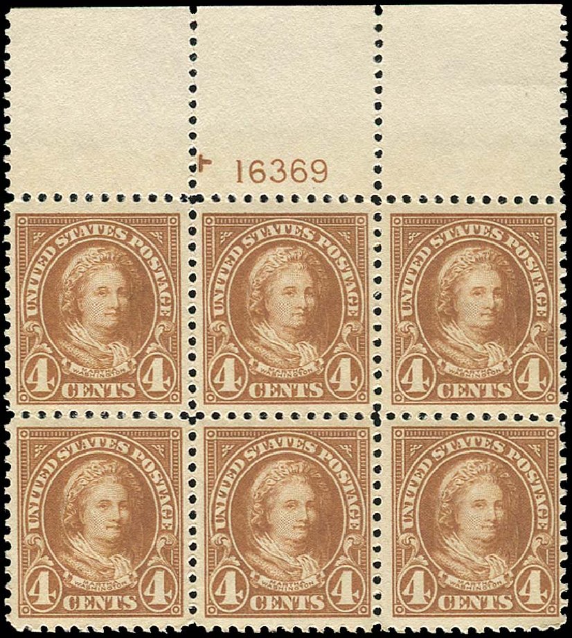 Values of US Stamp Scott Catalog 556: 4c 1923 Martha Washington Perf 11. Regency-Superior, Jan 2015, Sale 109, Lot 1673