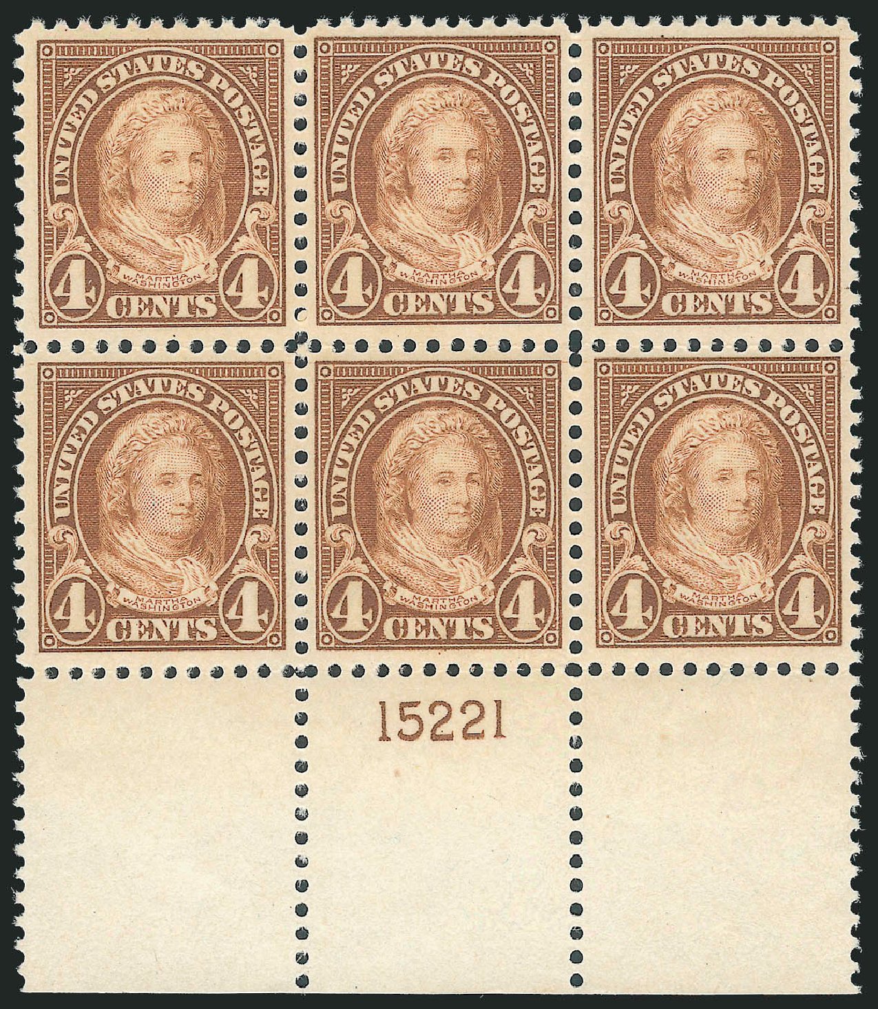 US Stamp Values Scott Catalog #556 - 1923 4c Martha Washington Perf 11. Robert Siegel Auction Galleries, Dec 2012, Sale 1037, Lot 2116