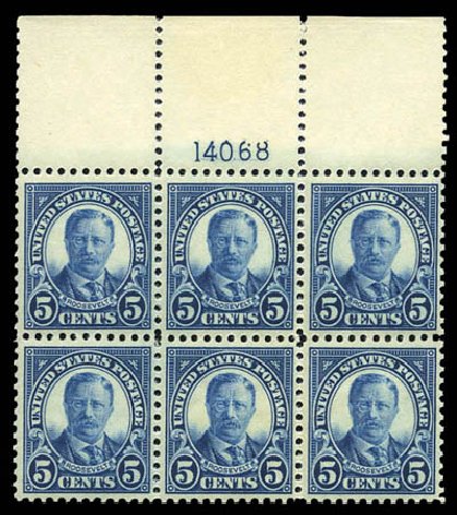 Price of US Stamp Scott Cat. #557 - 1923 5c Roosevelt Perf 11. Matthew Bennett International, Mar 2011, Sale 337, Lot 3017