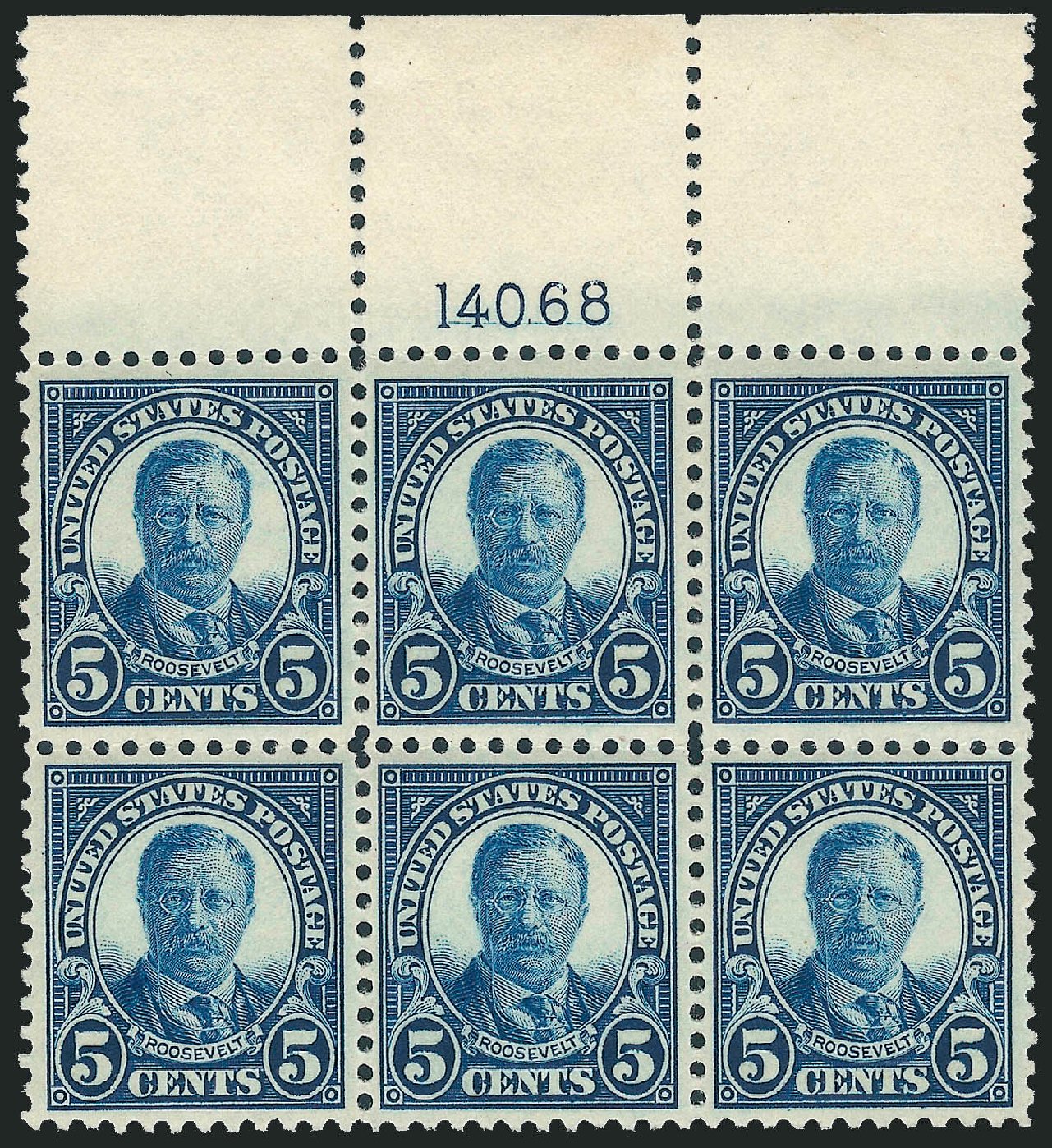 US Stamps Value Scott Catalog #557 - 1923 5c Roosevelt Perf 11. Robert Siegel Auction Galleries, Dec 2012, Sale 1037, Lot 2117