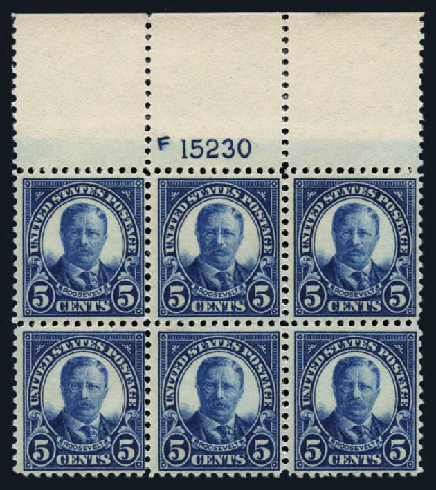 Price of US Stamp Scott Catalog #557: 1923 5c Roosevelt Perf 11. Harmer-Schau Auction Galleries, Aug 2014, Sale 102, Lot 2078