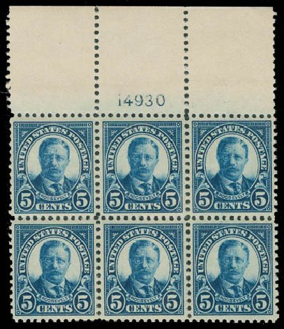Costs of US Stamp Scott Catalog #557: 1923 5c Roosevelt Perf 11. Matthew Bennett International, Jun 2008, Sale 328, Lot 1039