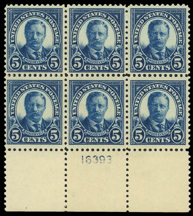 Cost of US Stamps Scott Catalog 557: 5c 1923 Roosevelt Perf 11. Daniel Kelleher Auctions, Apr 2012, Sale 629, Lot 389
