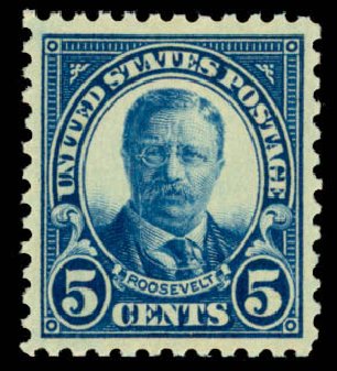 Cost of US Stamps Scott Cat. #557 - 5c 1923 Roosevelt Perf 11. Daniel Kelleher Auctions, Mar 2013, Sale 635, Lot 679