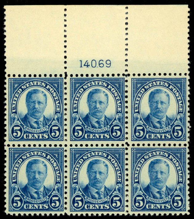 Prices of US Stamp Scott Catalogue #557: 1923 5c Roosevelt Perf 11. Daniel Kelleher Auctions, Oct 2014, Sale 660, Lot 2430