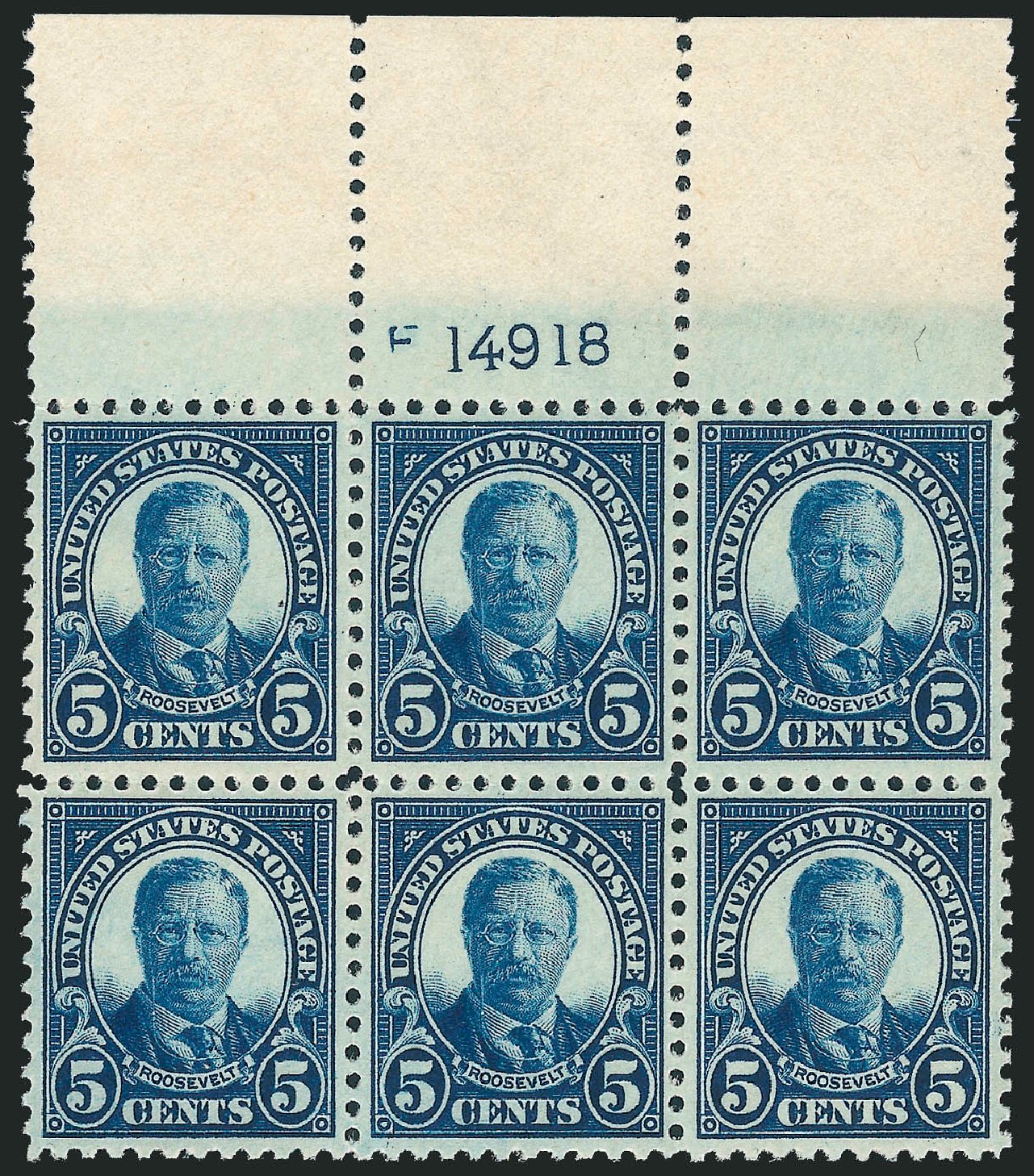 US Stamps Value Scott Catalog 557 - 5c 1923 Roosevelt Perf 11. Robert Siegel Auction Galleries, Mar 2012, Sale 1019, Lot 890
