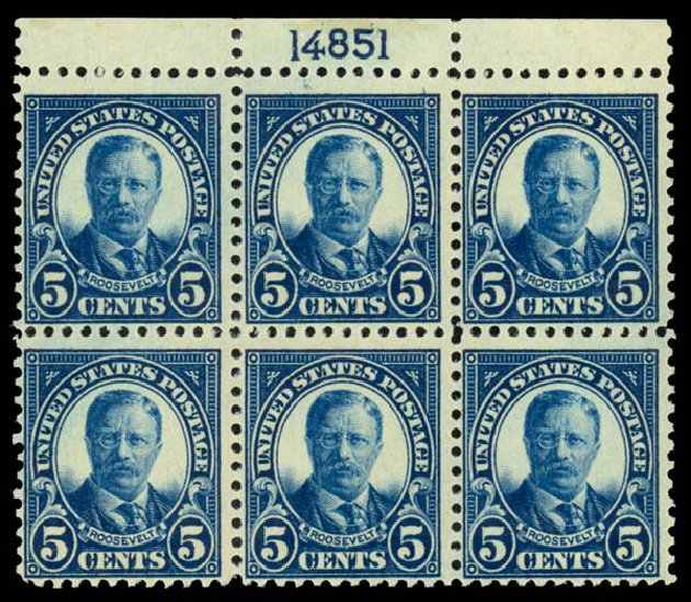 Value of US Stamp Scott Catalog 557: 1923 5c Roosevelt Perf 11. Daniel Kelleher Auctions, Jan 2015, Sale 663, Lot 1891