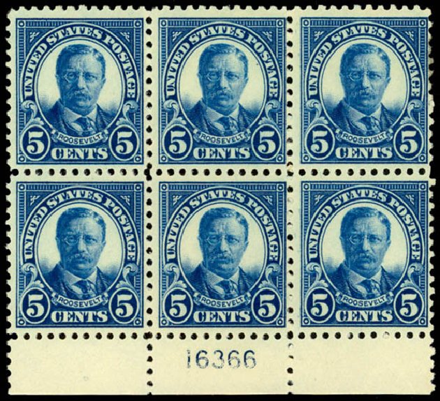 Cost of US Stamp Scott #557: 5c 1923 Roosevelt Perf 11. Daniel Kelleher Auctions, Sep 2014, Sale 655, Lot 745