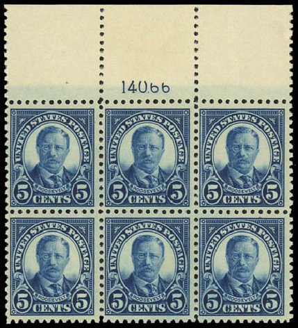 Costs of US Stamp Scott #557: 5c 1923 Roosevelt Perf 11. Daniel Kelleher Auctions, Jul 2011, Sale 625, Lot 1072