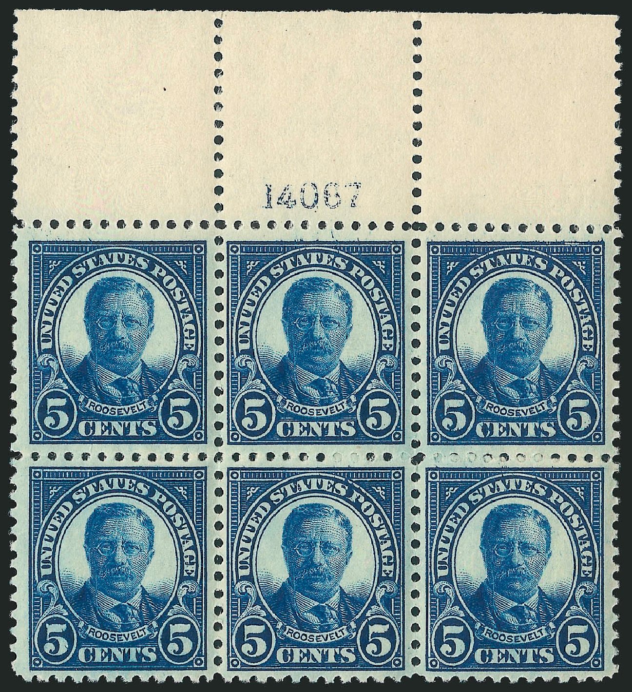 US Stamp Price Scott Cat. # 557 - 1923 5c Roosevelt Perf 11. Robert Siegel Auction Galleries, Mar 2014, Sale 1067, Lot 1612