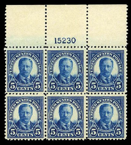Prices of US Stamps Scott 557: 5c 1923 Roosevelt Perf 11. Matthew Bennett International, Mar 2012, Sale 344, Lot 4683
