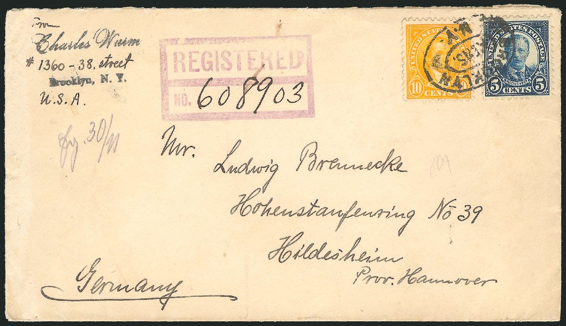 US Stamps Price Scott 557: 1923 5c Roosevelt Perf 11. Robert Siegel Auction Galleries, Dec 2010, Sale 1001, Lot 2136
