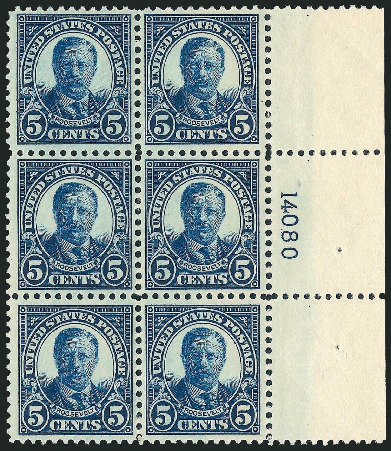 US Stamp Values Scott Catalogue #557 - 1923 5c Roosevelt Perf 11. Robert Siegel Auction Galleries, Mar 2011, Sale 1007, Lot 2836
