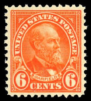 Prices of US Stamp Scott Cat. 558 - 6c 1923 Garfield Perf 11. Daniel Kelleher Auctions, Dec 2012, Sale 633, Lot 937