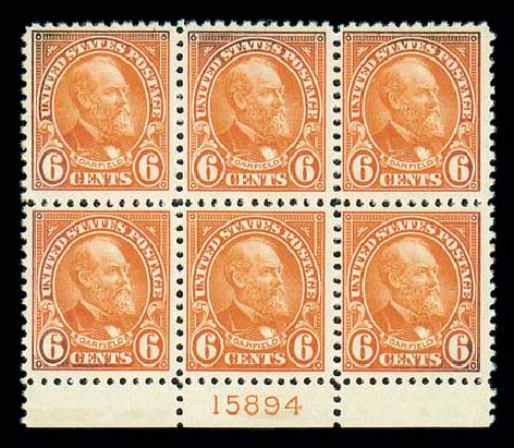 US Stamp Prices Scott Catalog # 558: 6c 1923 Garfield Perf 11. Matthew Bennett International, Dec 2007, Sale 325, Lot 2228