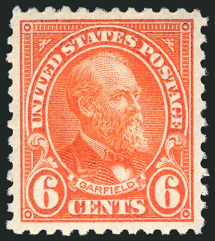 Price of US Stamp Scott #558 - 1923 6c Garfield Perf 11. Robert Siegel Auction Galleries, Jul 2013, Sale 1050, Lot 641