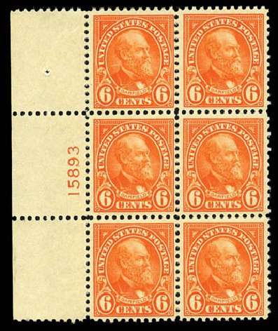 Price of US Stamp Scott Cat. #558: 6c 1923 Garfield Perf 11. Matthew Bennett International, Mar 2012, Sale 344, Lot 4685