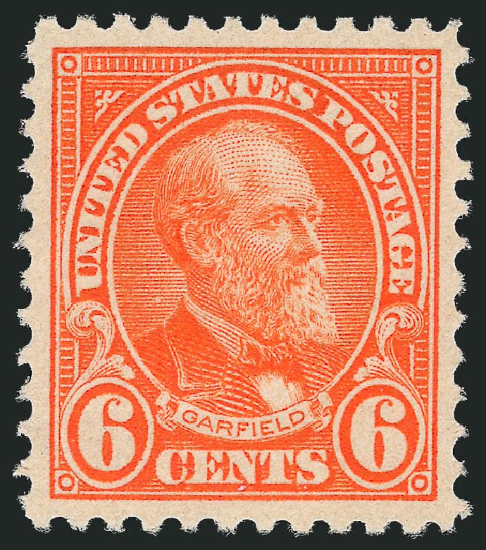 Prices of US Stamps Scott Catalog 558 - 1923 6c Garfield Perf 11. Robert Siegel Auction Galleries, Oct 2011, Sale 1014, Lot 2055
