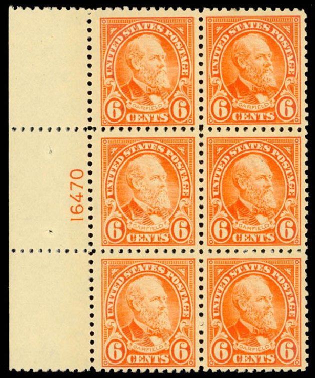 Price of US Stamps Scott Catalog 558: 1923 6c Garfield Perf 11. Daniel Kelleher Auctions, Sep 2013, Sale 639, Lot 3672