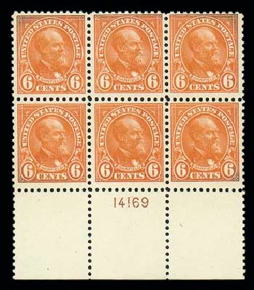 Prices of US Stamps Scott Catalog #558 - 6c 1923 Garfield Perf 11. Matthew Bennett International, Dec 2007, Sale 325, Lot 2226