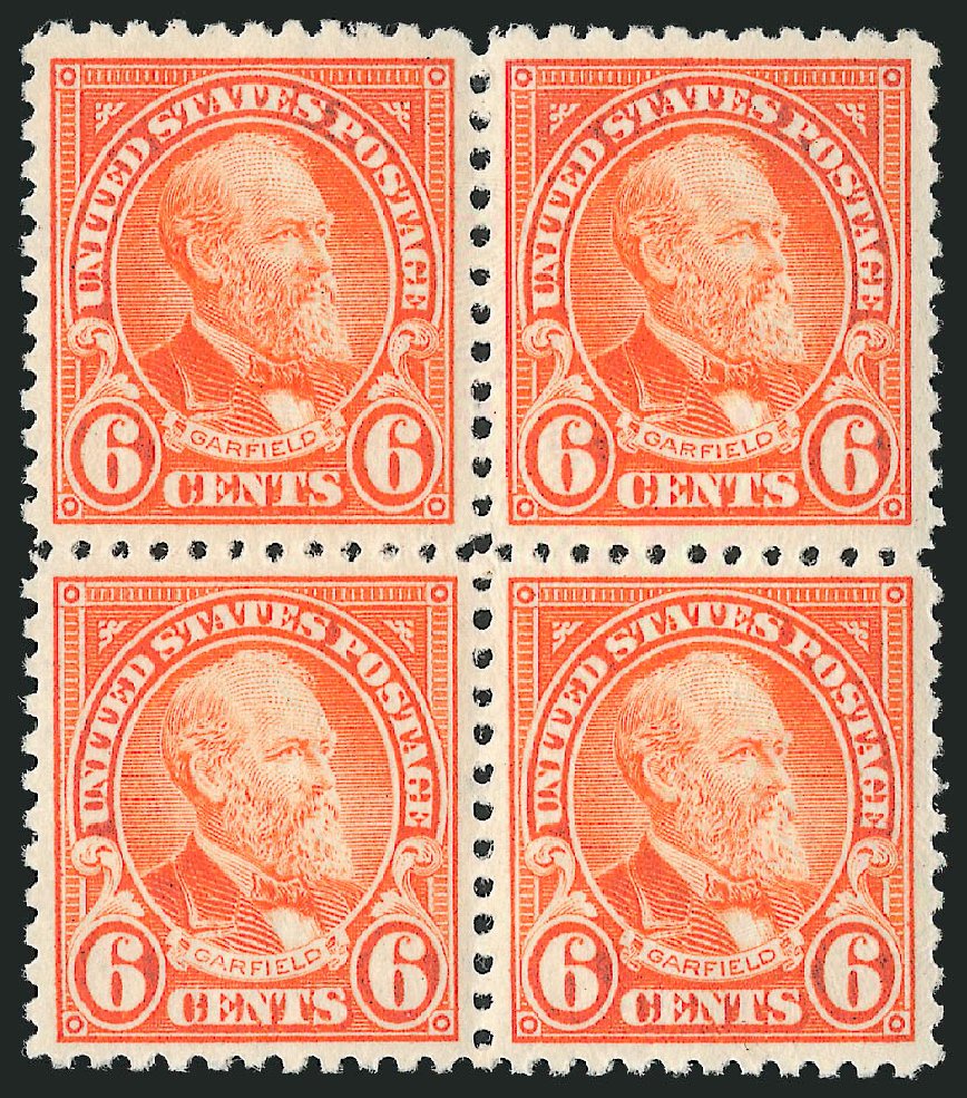 US Stamps Prices Scott Cat. # 558 - 6c 1923 Garfield Perf 11. Robert Siegel Auction Galleries, Dec 2011, Sale 1017, Lot 856