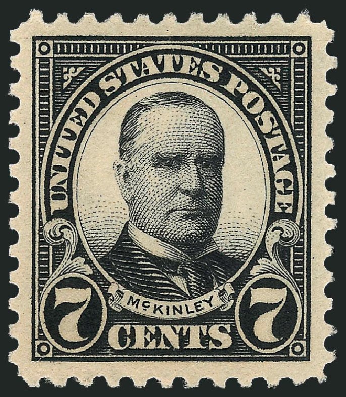 Values of US Stamps Scott Catalog #559 - 7c 1923 McKinley Perf 11. Robert Siegel Auction Galleries, Sep 2008, Sale 962, Lot 2847