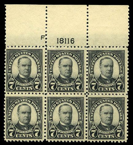 US Stamp Value Scott Catalog # 559 - 1923 7c McKinley Perf 11. Matthew Bennett International, Mar 2012, Sale 344, Lot 4688