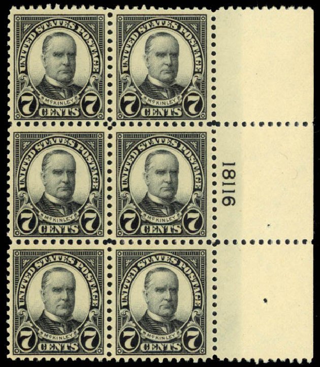 US Stamp Value Scott Cat. # 559 - 7c 1923 McKinley Perf 11. Daniel Kelleher Auctions, Mar 2013, Sale 635, Lot 688