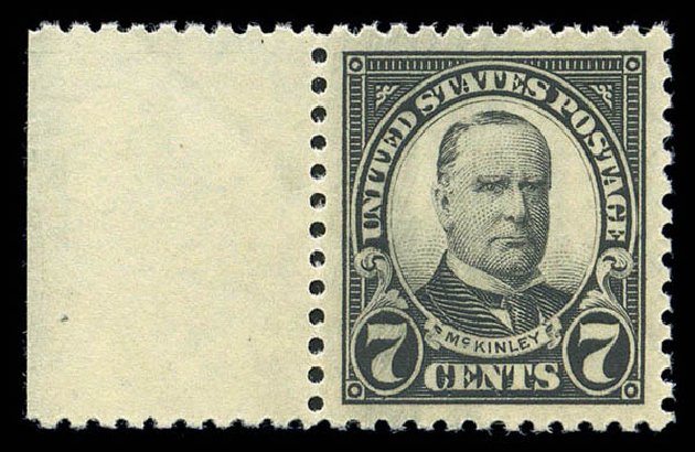 Value of US Stamps Scott Catalog 559: 7c 1923 McKinley Perf 11. Matthew Bennett International, Sep 2010, Sale 331, Lot 764