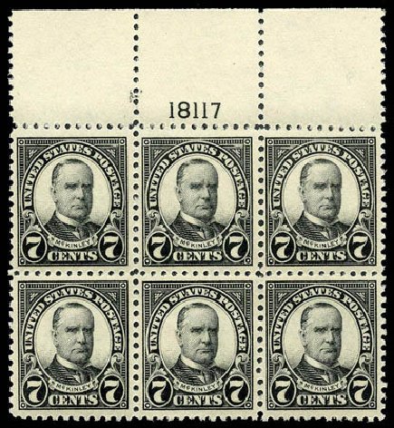 US Stamps Price Scott Catalog 559: 1923 7c McKinley Perf 11. Matthew Bennett International, Apr 2008, Sale 326, Lot 495