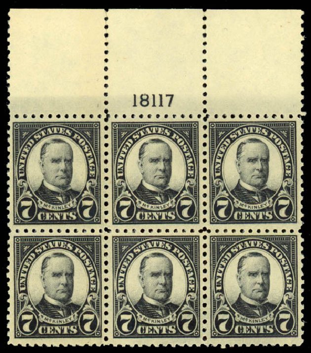 Cost of US Stamps Scott Cat. #559 - 1923 7c McKinley Perf 11. Daniel Kelleher Auctions, Jan 2015, Sale 663, Lot 1895
