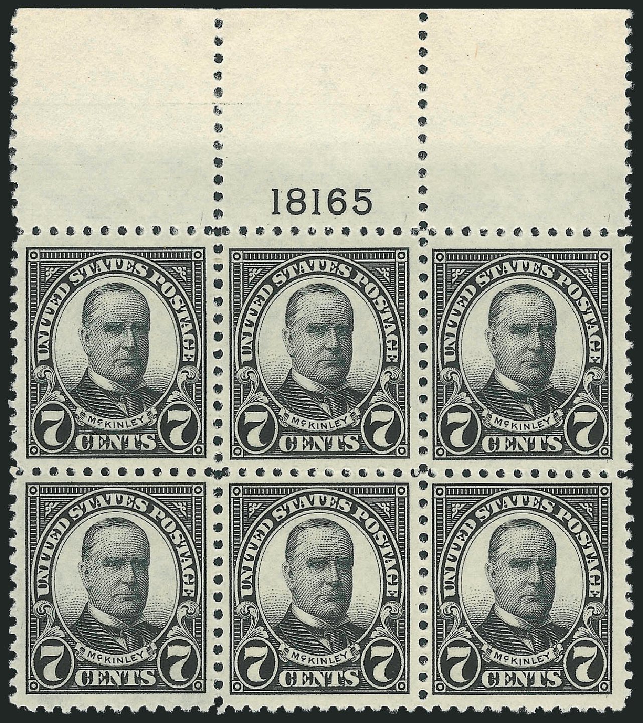Values of US Stamp Scott #559: 1923 7c McKinley Perf 11. Robert Siegel Auction Galleries, Oct 2011, Sale 1014, Lot 2056