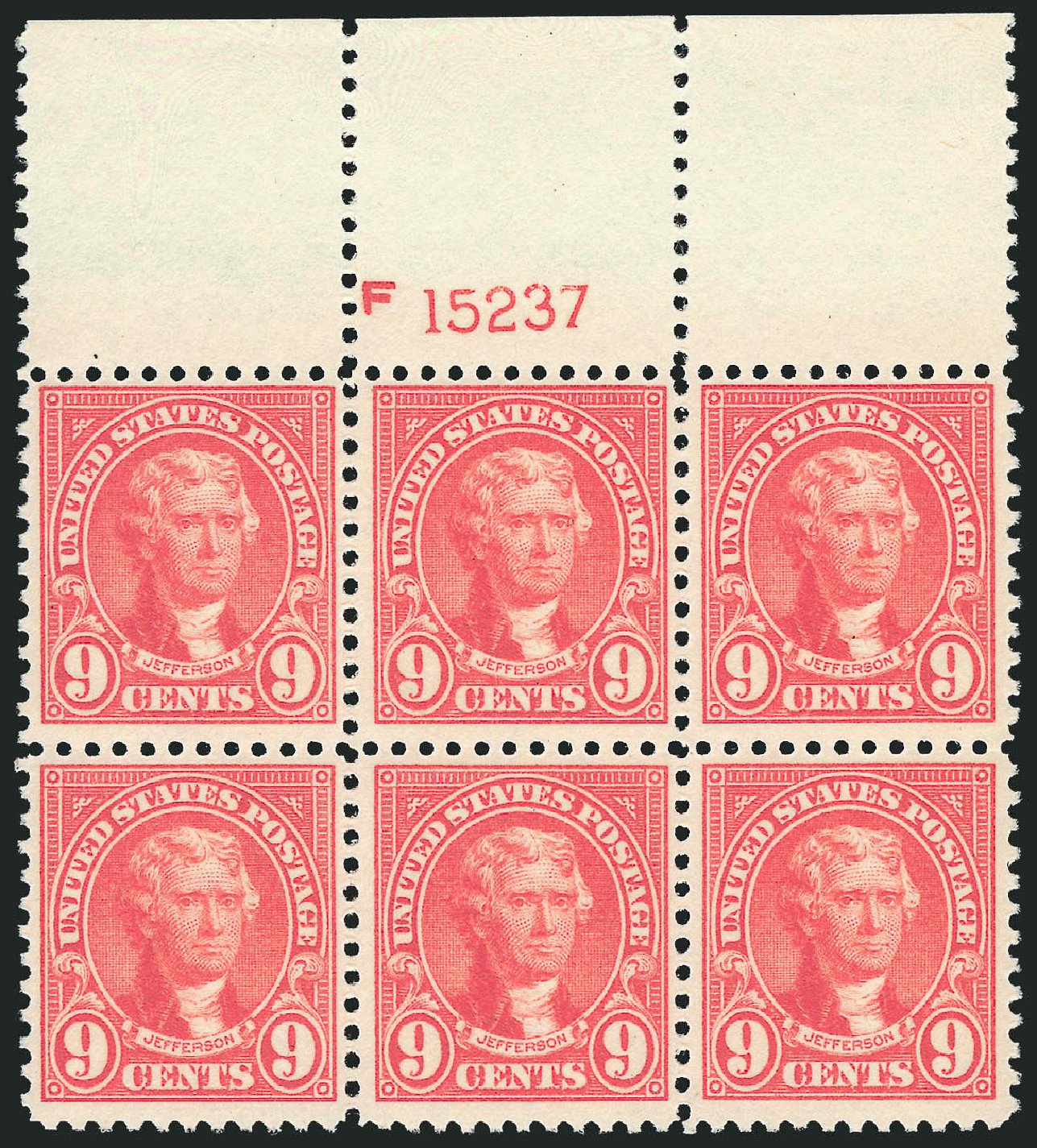 Price of US Stamps Scott Catalog 561: 1923 9c Jefferson Perf 11. Robert Siegel Auction Galleries, Mar 2014, Sale 1067, Lot 1618