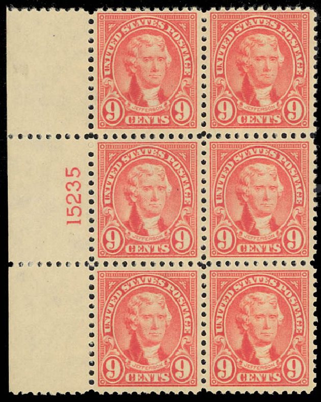 Costs of US Stamp Scott Catalog #561: 9c 1923 Jefferson Perf 11. Daniel Kelleher Auctions, Jan 2012, Sale 628, Lot 560