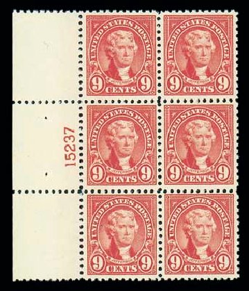 US Stamp Prices Scott Catalog # 561 - 1923 9c Jefferson Perf 11. Matthew Bennett International, Jun 2007, Sale 319, Lot 1511