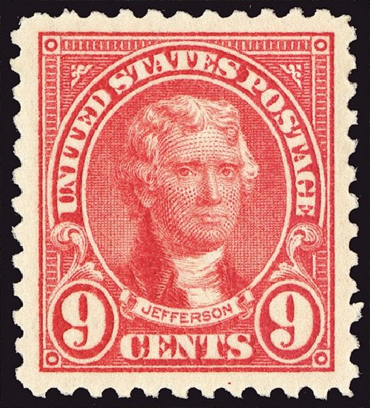 Value of US Stamp Scott Cat. #561 - 1923 9c Jefferson Perf 11. Spink Shreves Galleries, Jan 2014, Sale 146, Lot 451