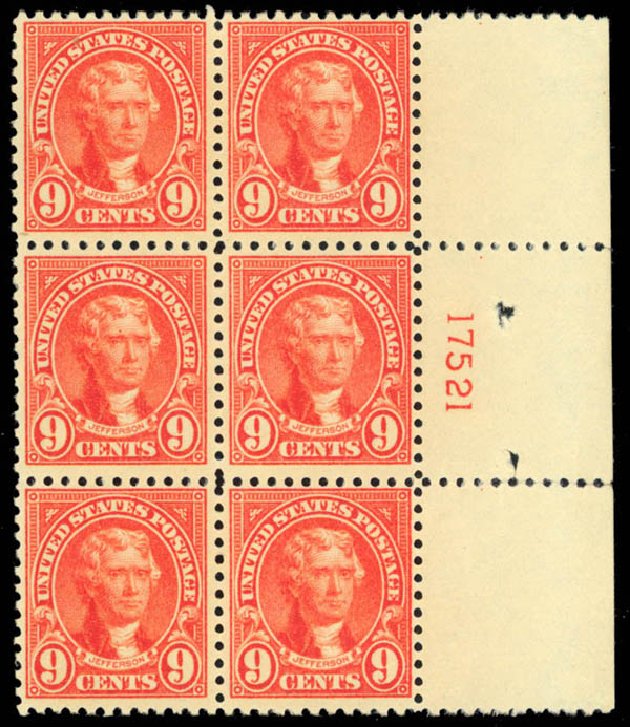 Cost of US Stamp Scott Cat. # 561: 9c 1923 Jefferson Perf 11. Daniel Kelleher Auctions, Mar 2013, Sale 635, Lot 694