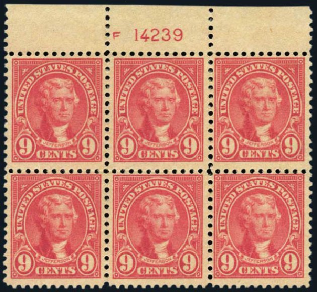 Prices of US Stamps Scott # 561 - 9c 1923 Jefferson Perf 11. Harmer-Schau Auction Galleries, Oct 2013, Sale 99, Lot 203