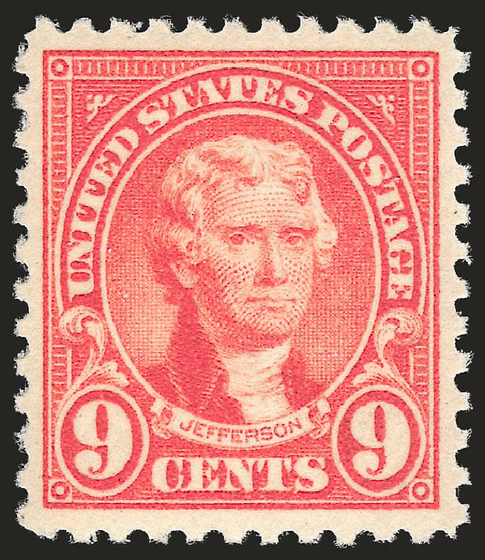 US Stamps Prices Scott Catalogue #561 - 1923 9c Jefferson Perf 11. Robert Siegel Auction Galleries, Dec 2008, Sale 967, Lot 4936