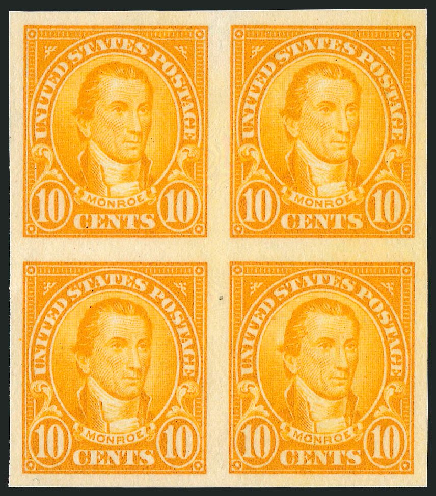 Values of US Stamps Scott Cat. 562 - 10c 1923 Monroe Perf 11. Robert Siegel Auction Galleries, Oct 2010, Sale 997, Lot 6089