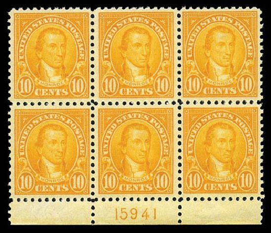 Costs of US Stamp Scott #562 - 1923 10c Monroe Perf 11. Matthew Bennett International, Mar 2012, Sale 344, Lot 4692