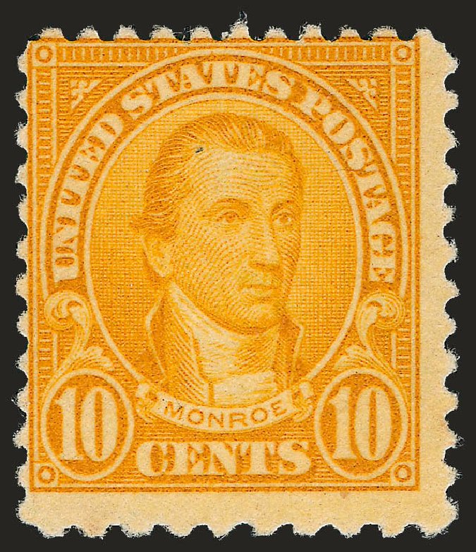 US Stamps Value Scott Catalogue # 562: 10c 1923 Monroe Perf 11. Robert Siegel Auction Galleries, Jun 2010, Sale 989, Lot 192