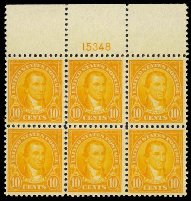 Prices of US Stamp Scott Catalogue 562: 1923 10c Monroe Perf 11. Daniel Kelleher Auctions, Apr 2012, Sale 629, Lot 393