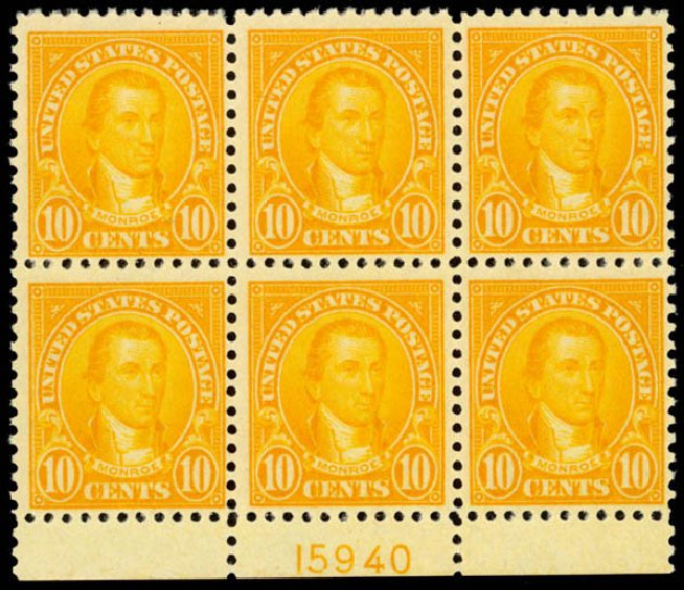 US Stamp Prices Scott # 562: 10c 1923 Monroe Perf 11. Daniel Kelleher Auctions, Sep 2014, Sale 655, Lot 753