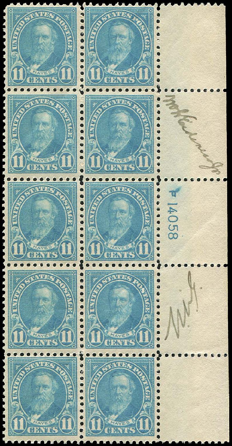 US Stamp Values Scott Catalogue #563: 11c 1923 Hayes Perf 11. Regency-Superior, Aug 2015, Sale 112, Lot 1371